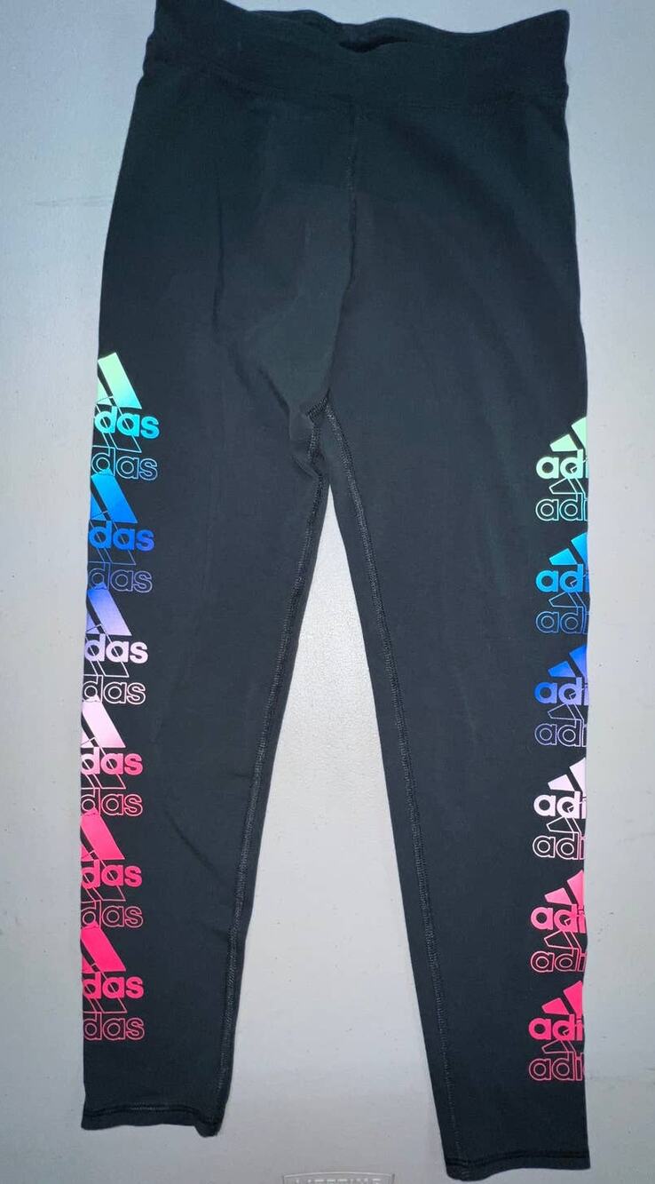 Adidas Black Leggings with Multi-Colors Girls M 10-12